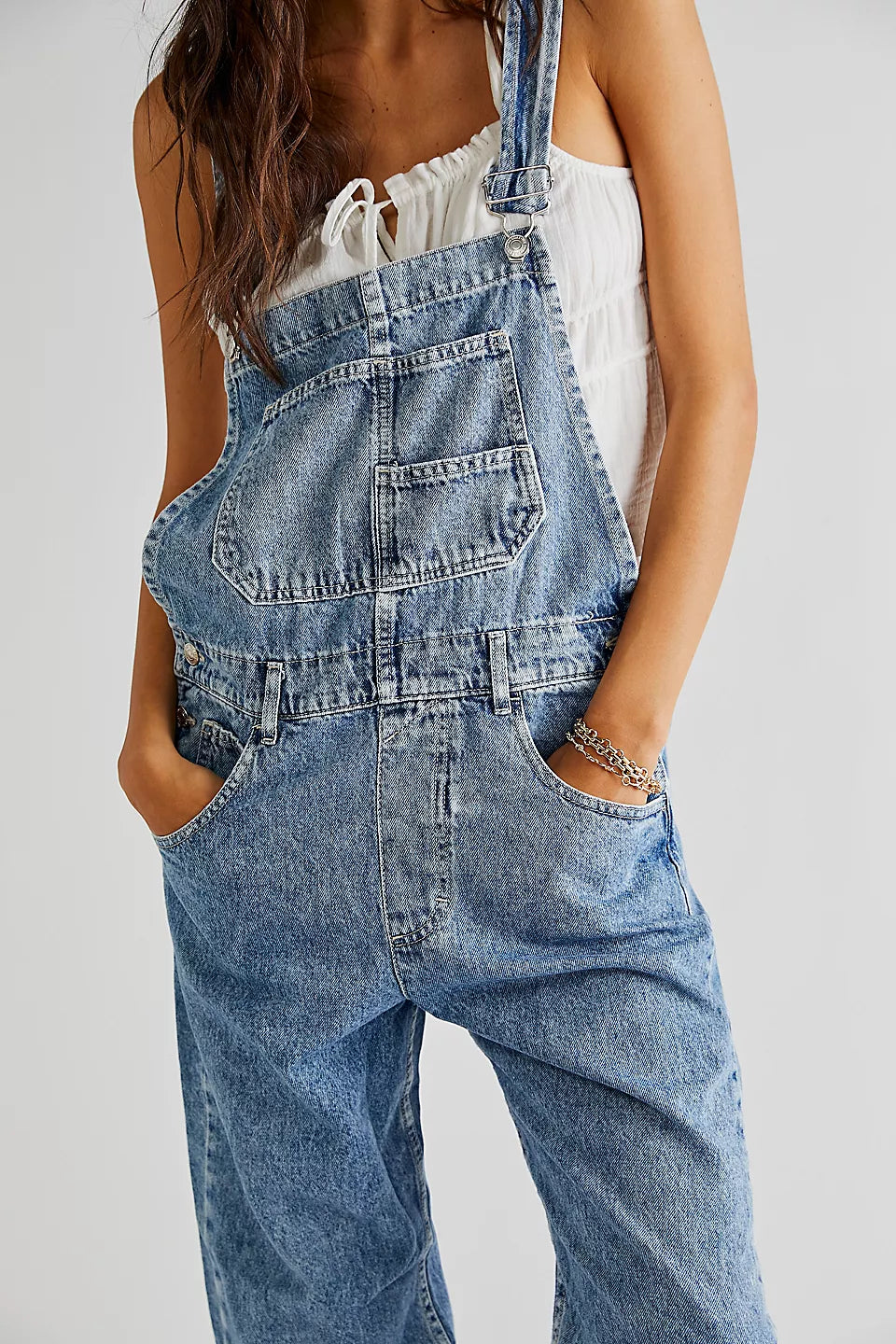 Ziggy Denim Overalls Powder Blue UllaLa Boutique
