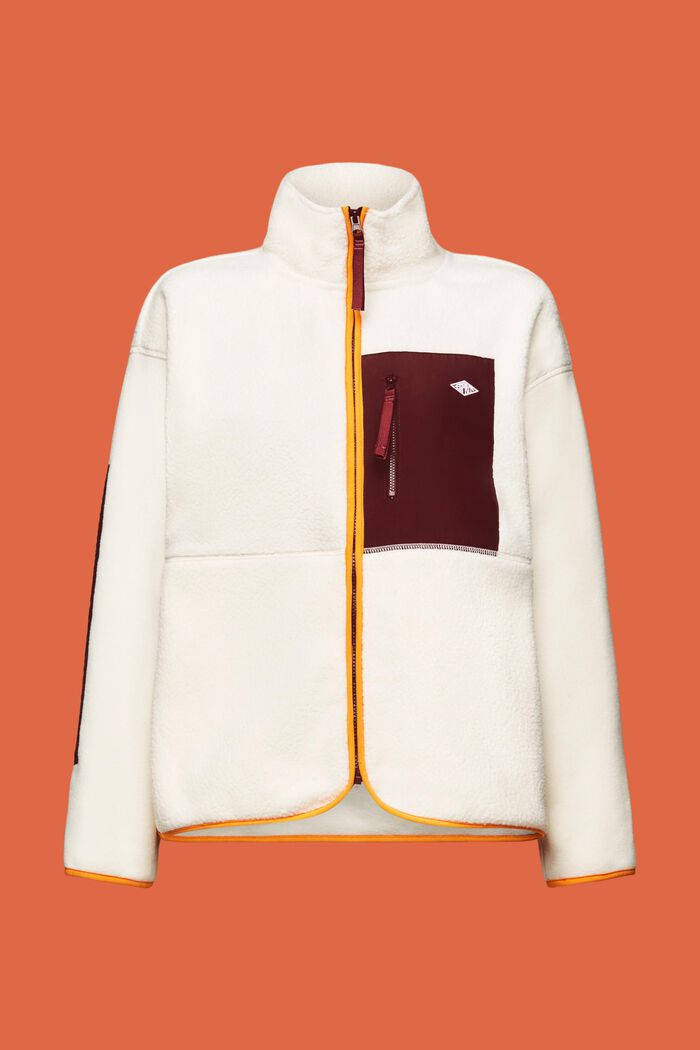 Color Block Fleece Jacket with Nylon Insert - Ice
