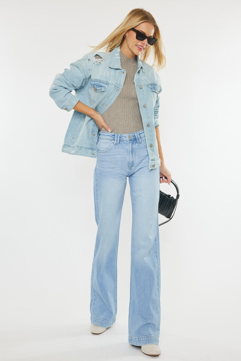 High Rise Straight Leg Jeans // Super Light Wash – Ulla-La Boutique