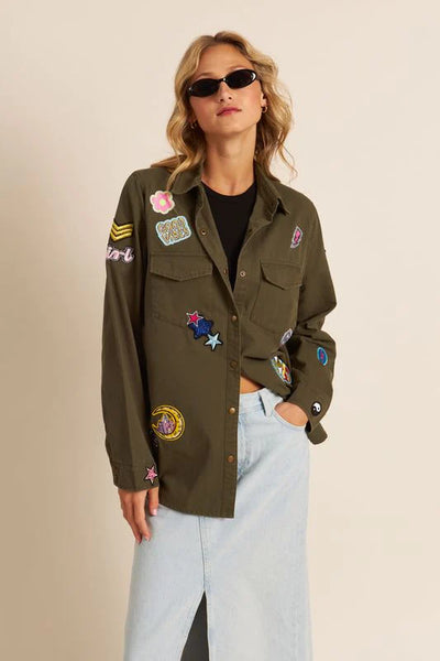 RESTOCKED! Zane Jacket with Patches - Cadet