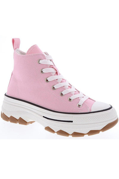 Chunky Platform Lace Up High Top Sneakers