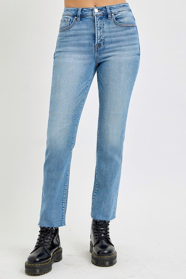 RFM Full Size Tummy Control High Waist Raw Hem Distressed Jeans main image 1