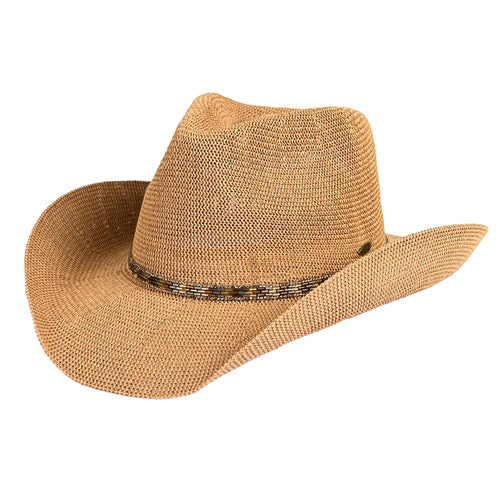 Cowboy Hat Rhinestone Band - Dark Natural