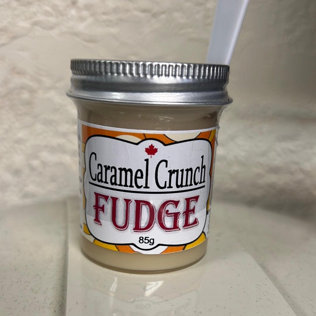 Caramel Crunch Fudge in a Jar with a Spoon UllaLa Boutique