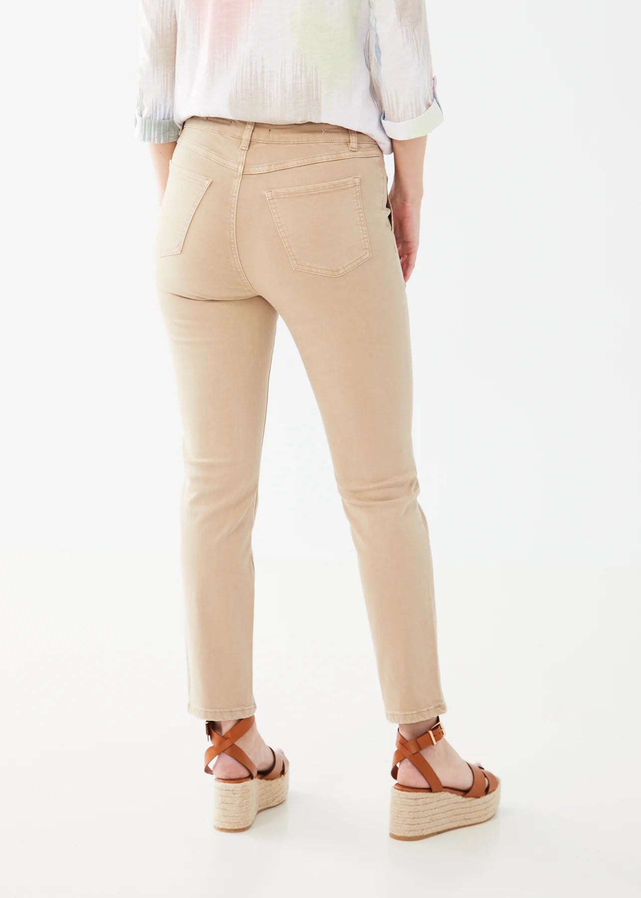 Olivia Pencil Ankle Jeans - Sand Dollar