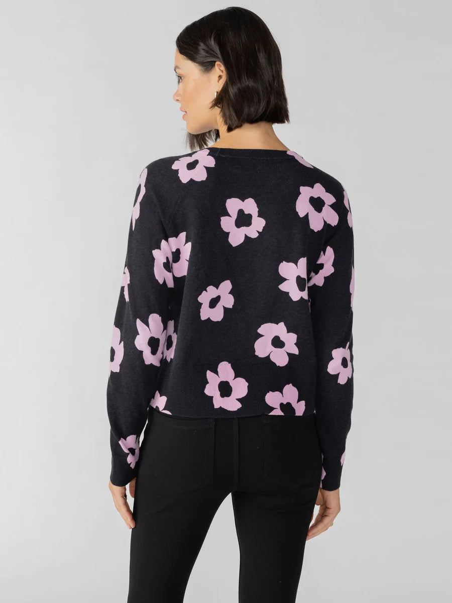 All Day Long Sweater Flower Pop