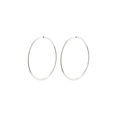 April Large Hoop Earrings - Silver