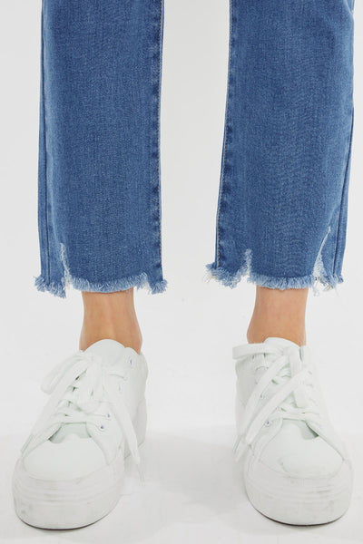 High Rise Straight Jeans - Medium Wash