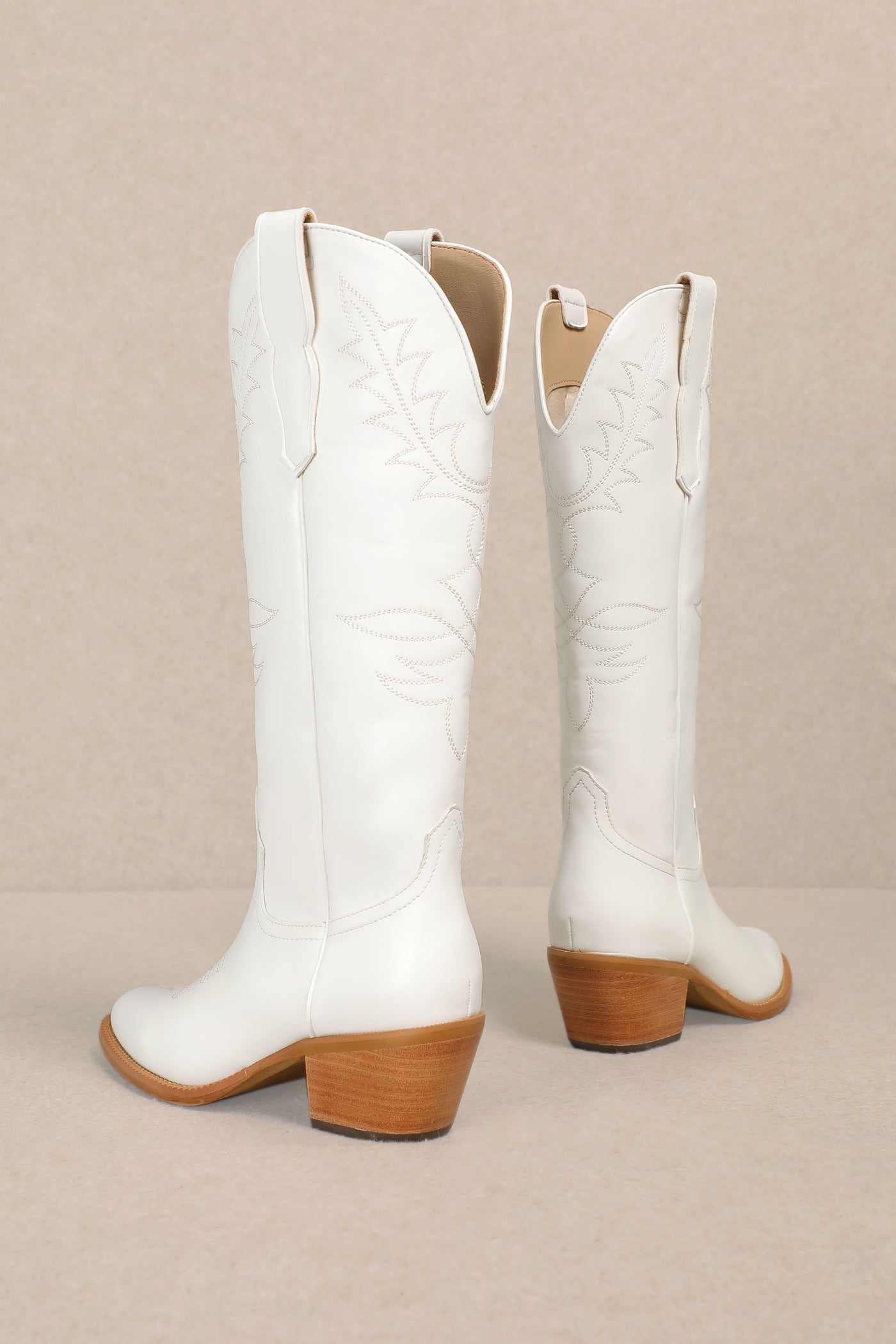 Adel Tall Cowgirl Boots - White