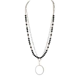 Studio Necklace Shiny Silver Black