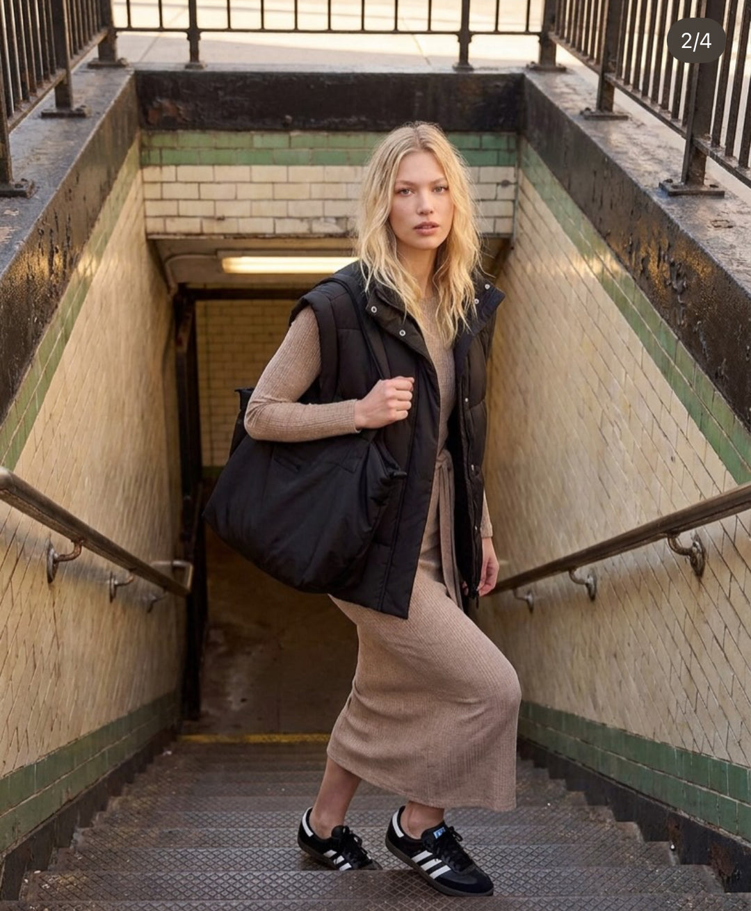 Quilted Boxy Vest - Black