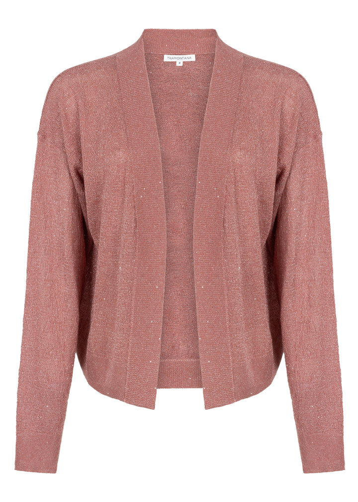Pink cardigan on a white background