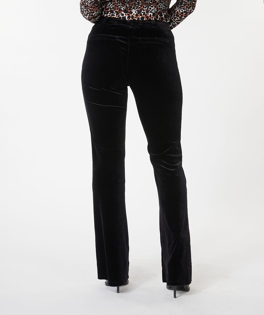 Flare Velour Pants - Black