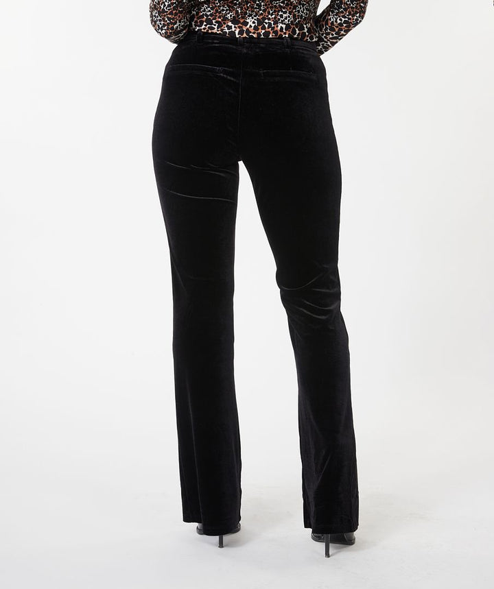Flare Velour Pants - Black