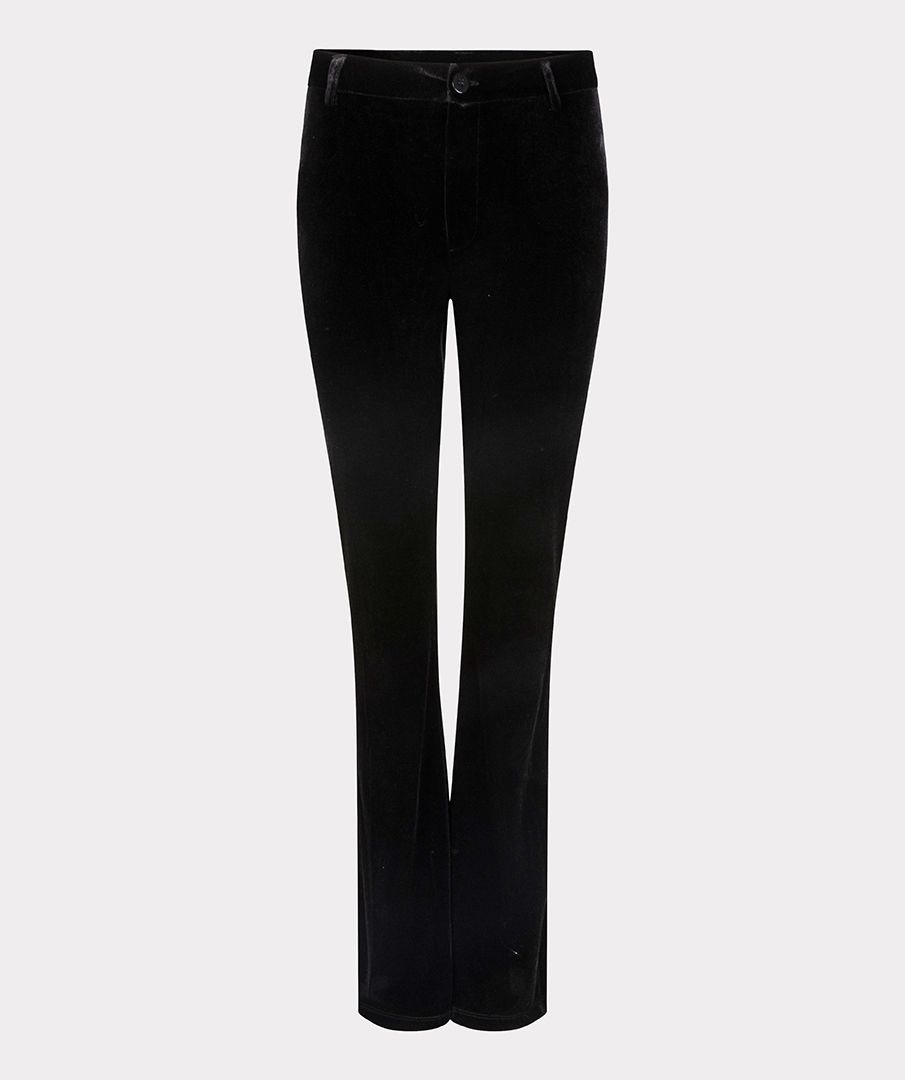 Flare Velour Pants - Black