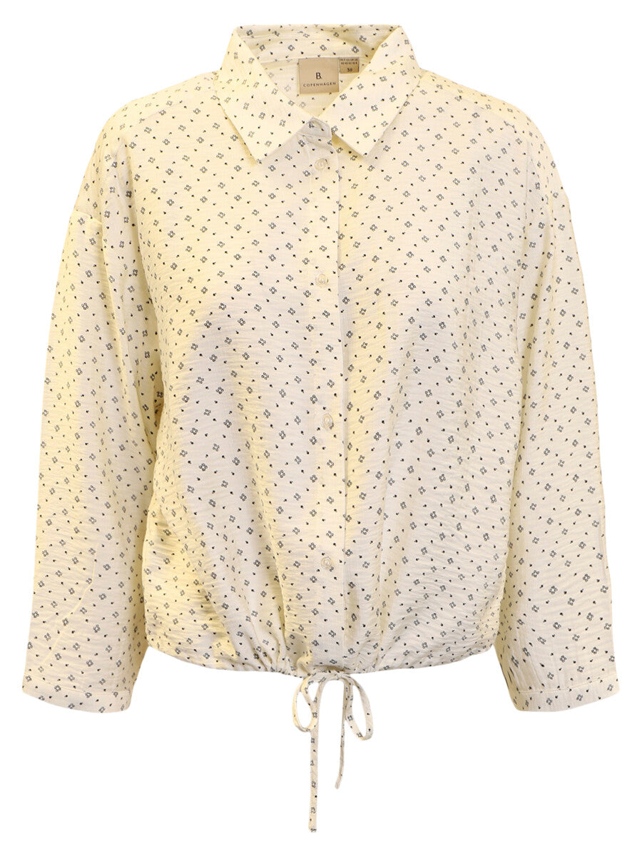 Long Sleeve Button Through Shirt with Tie Waist