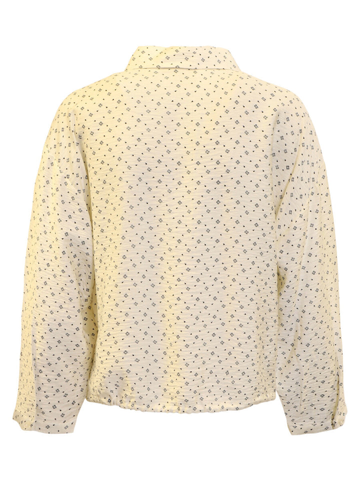 Long Sleeve Button Through Shirt with Tie Waist