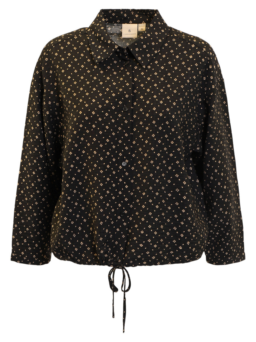 Long Sleeve Button Through Shirt with Tie Waist