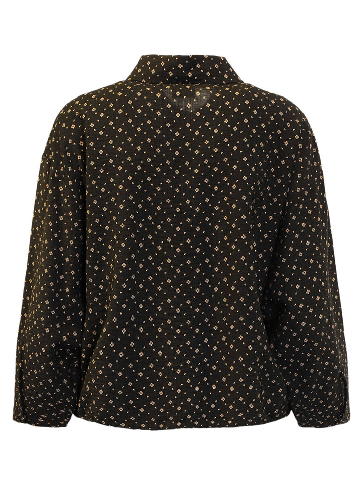 Long Sleeve Button Through Shirt with Tie Waist