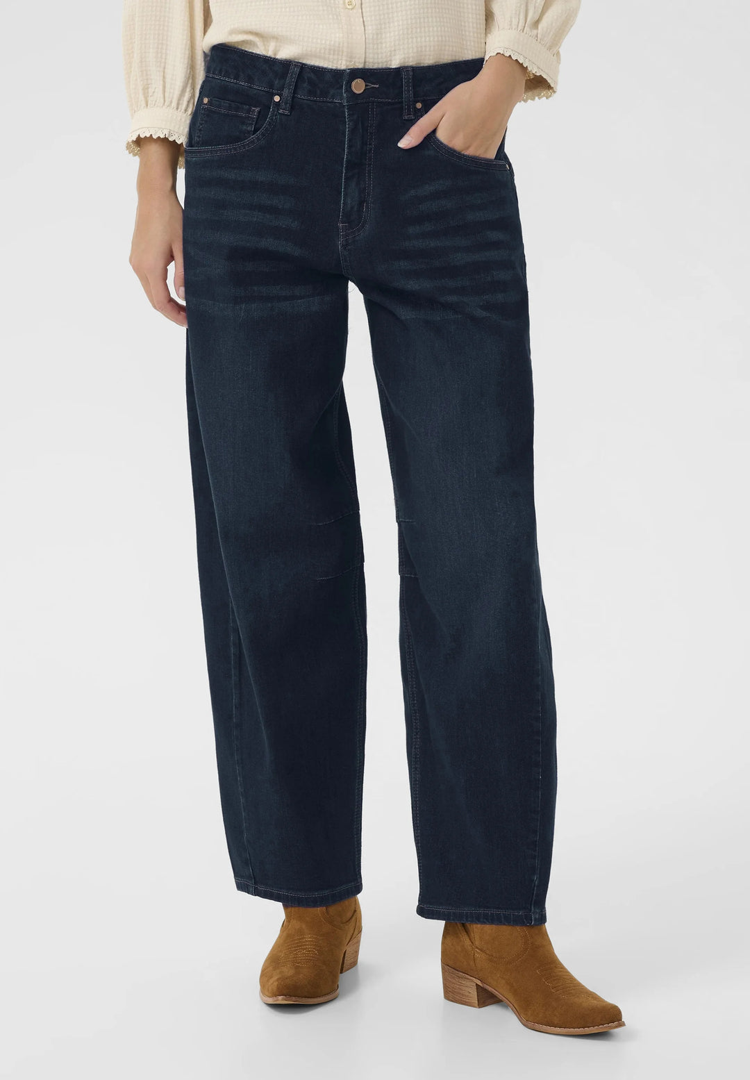 Bahren Ankle Relaxed Jeans - Garland Dark Blue denim