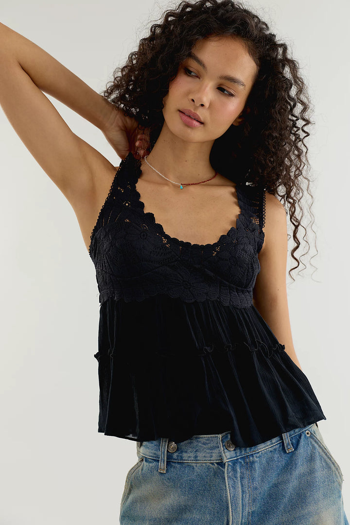 RESTOCKED!! Petal Party Shapeless Cami - Black