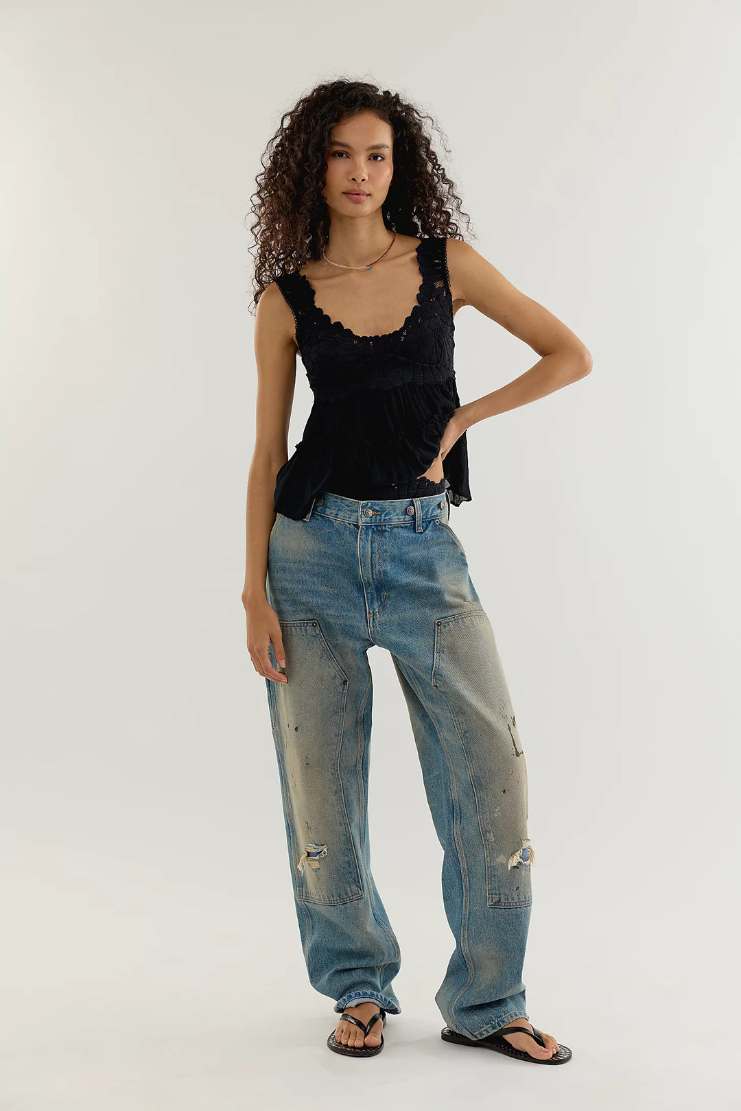 RESTOCKED!! Petal Party Shapeless Cami - Black