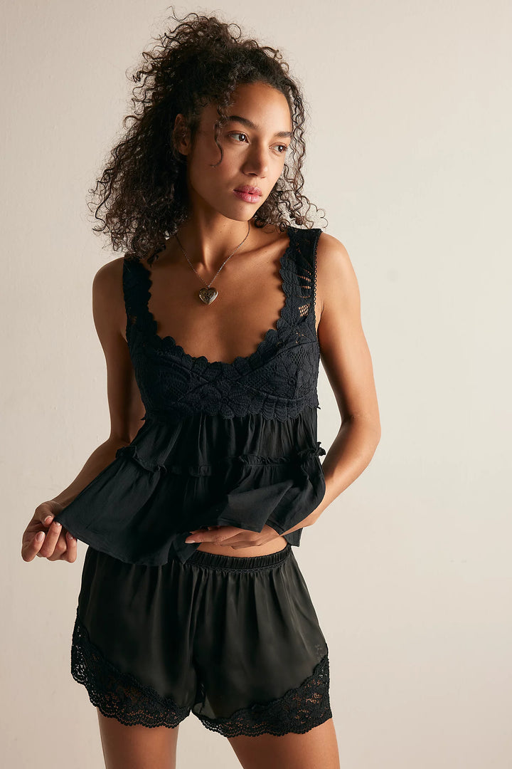 RESTOCKED!! Petal Party Shapeless Cami - Black