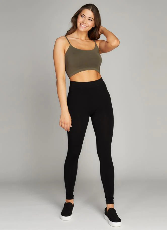 Bamboo Fleece Lined Leggings O/S-Black