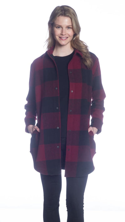 Buffalo Check Snap Front Shirt Jacket