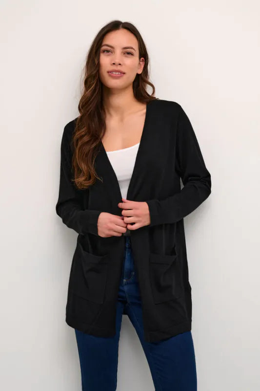 Hillary Long Cardigan - Deep Black