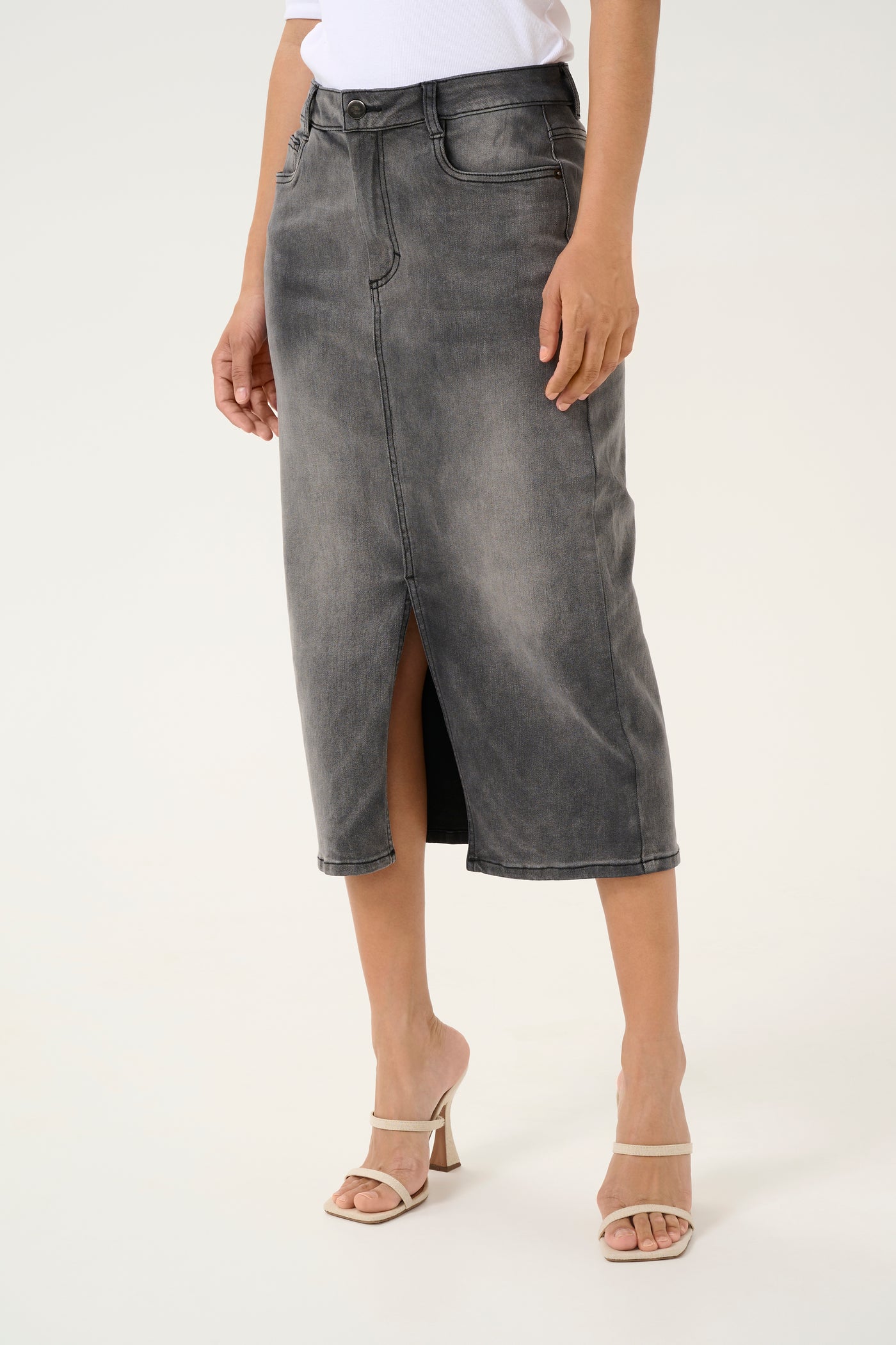 Nicole Denim Skirt - Medium Grey Denim