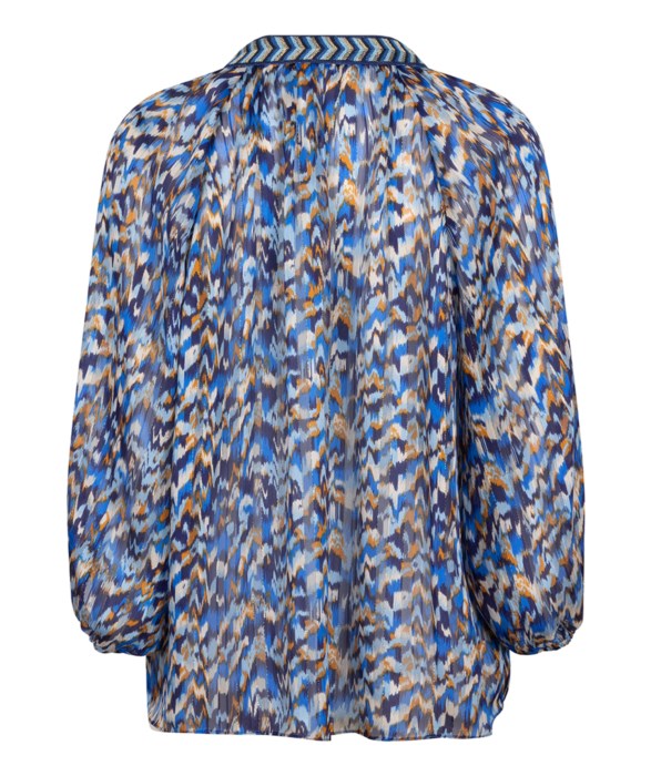 Mystery Estates Fancy Tape Blouse - Blue Multi