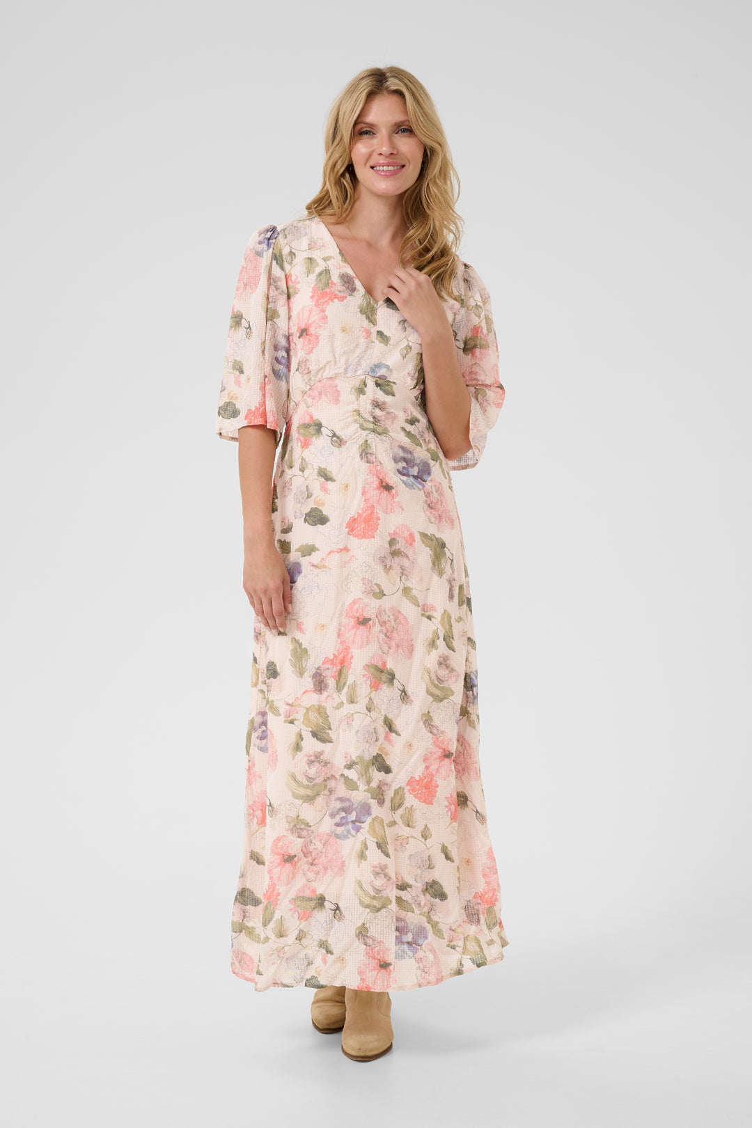 Hailey Long Dress - Flower Print