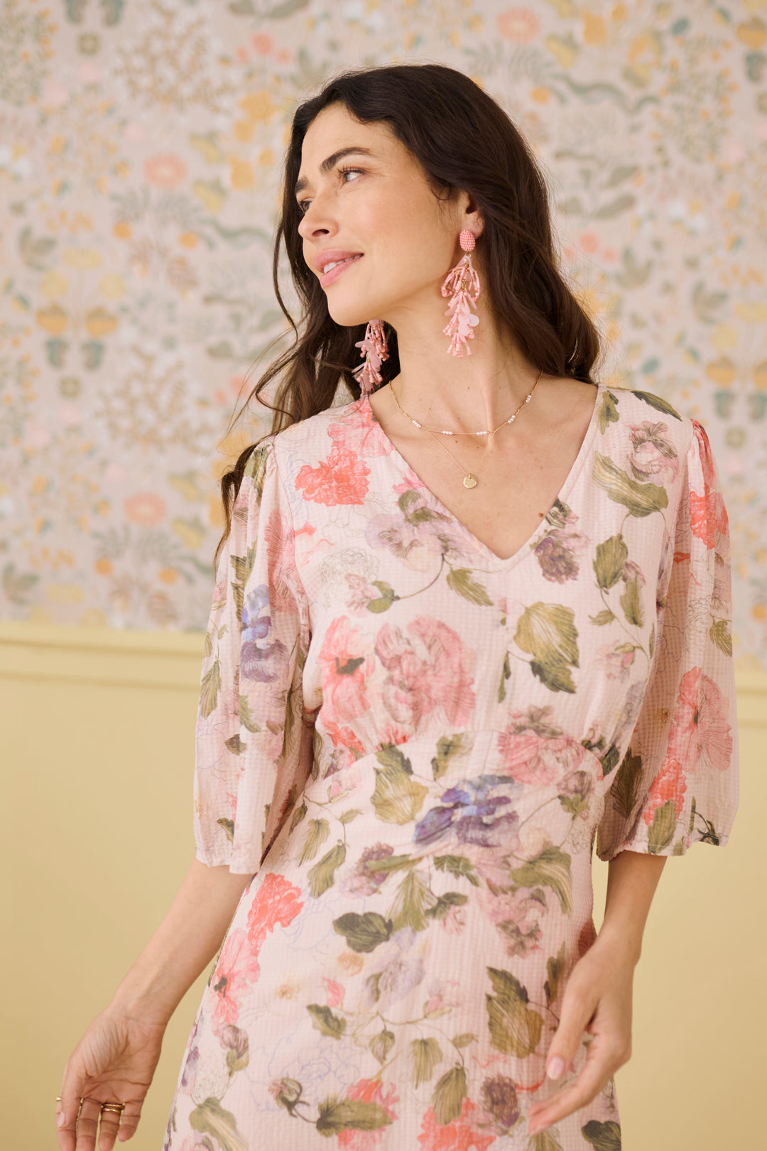Hailey Long Dress - Flower Print