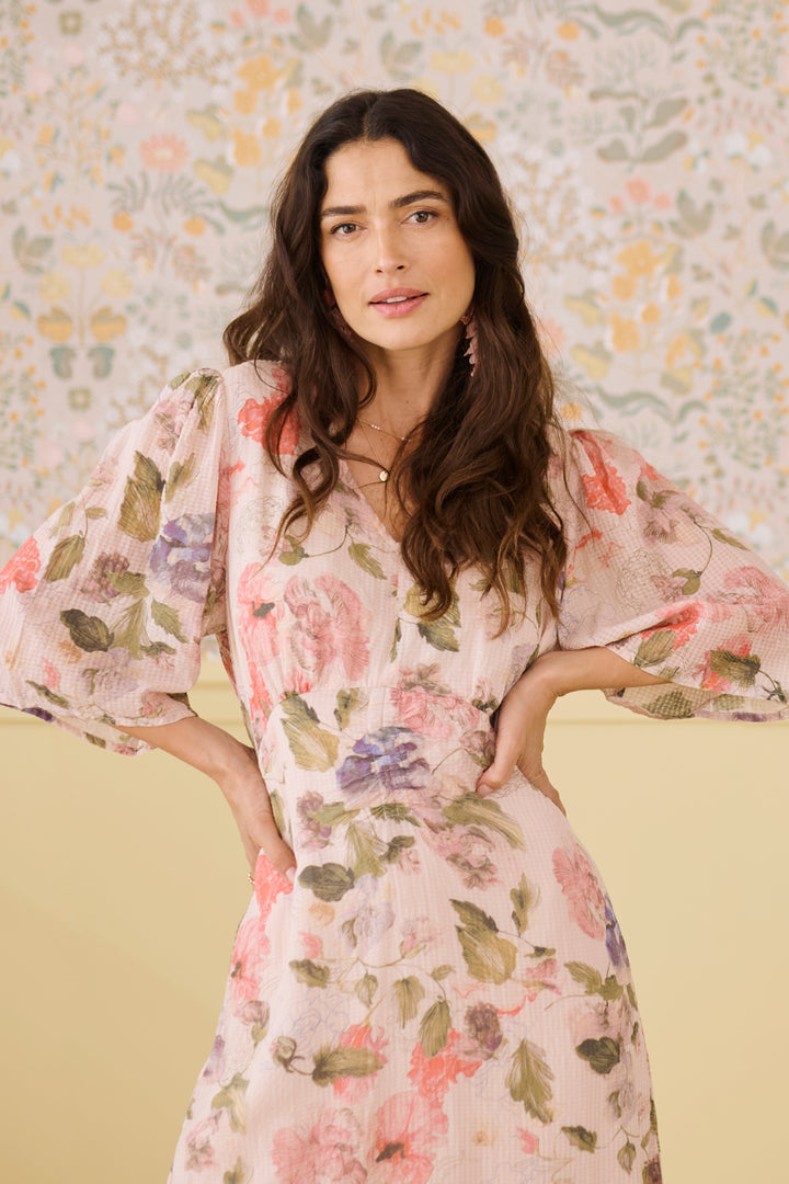 Hailey Long Dress - Flower Print