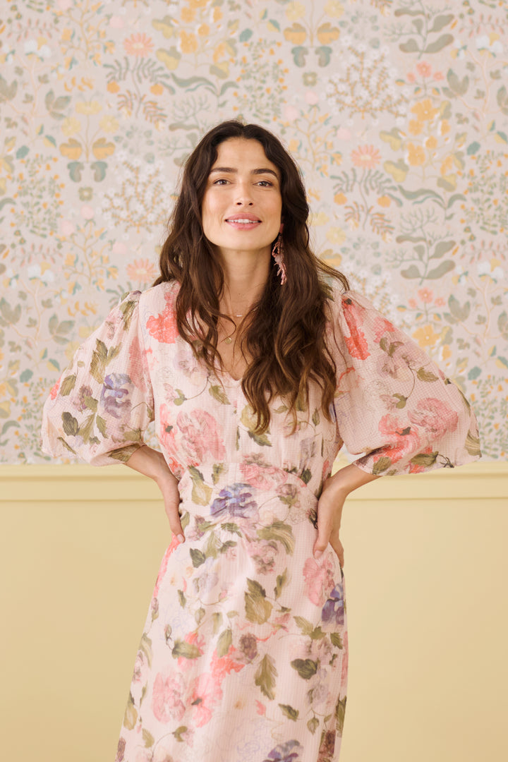 Hailey Long Dress - Flower Print