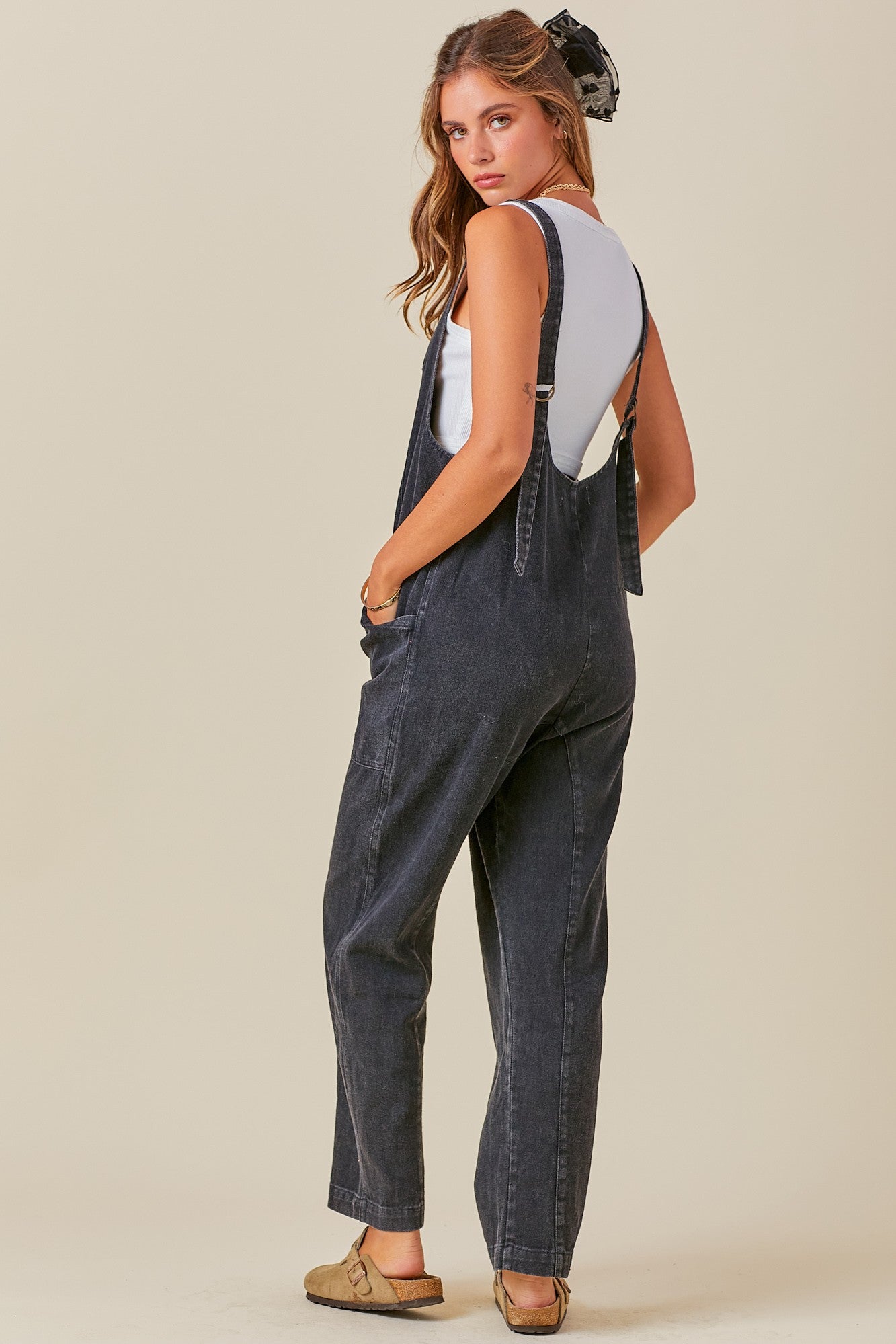 Relaxed Fit Denim Washed Jumpsuit