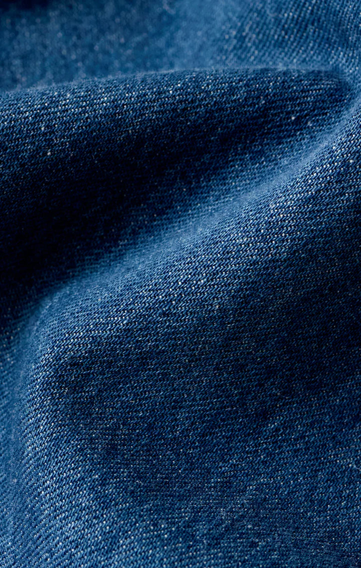 Close-up of blue fabric texture