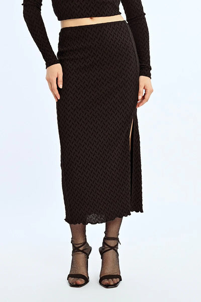 The Take Me Out Long Straight Skirt - Black