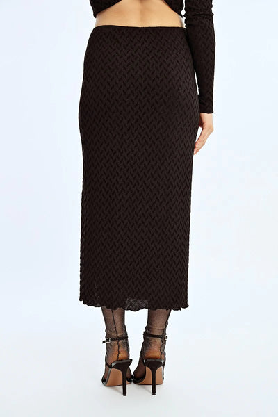 The Take Me Out Long Straight Skirt - Black