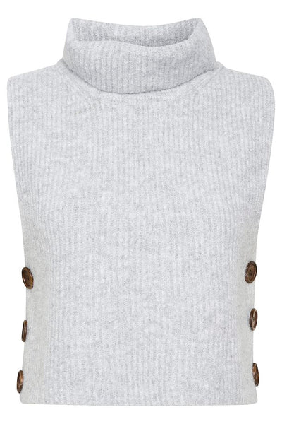 Starlight Short Knitted Pullover Vest (Light Grey Melange)