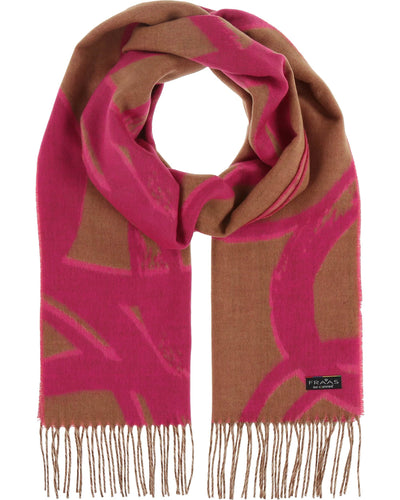Cashmink scarf with brush stroke design - diva pink