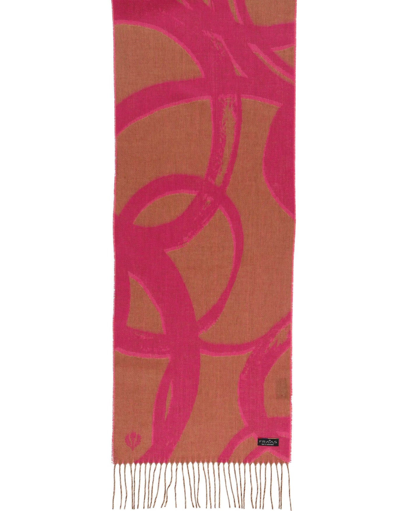Cashmink scarf with brush stroke design - diva pink