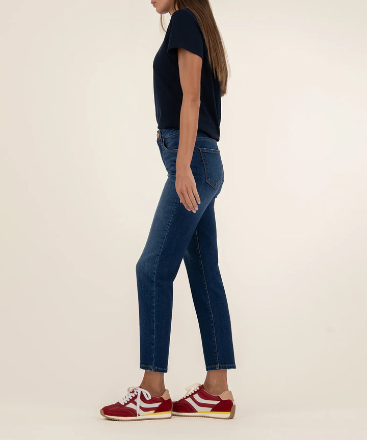 Reese High Rise Ankle Straight Jeans - Attain w/Dark Base Wash