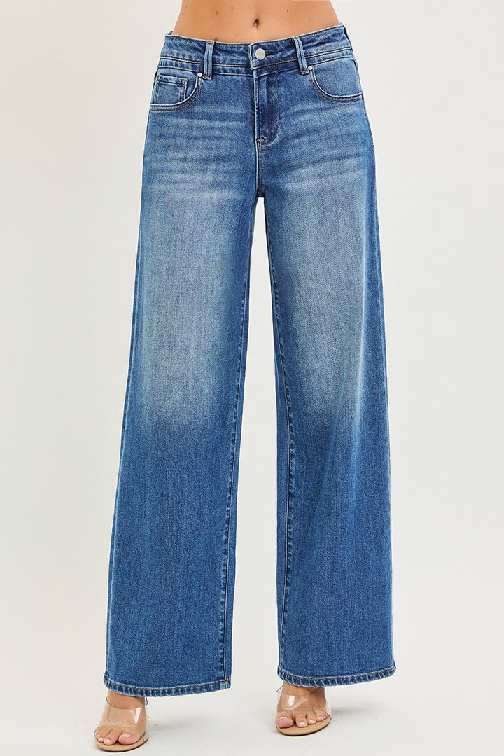 Blue jeans on a white background