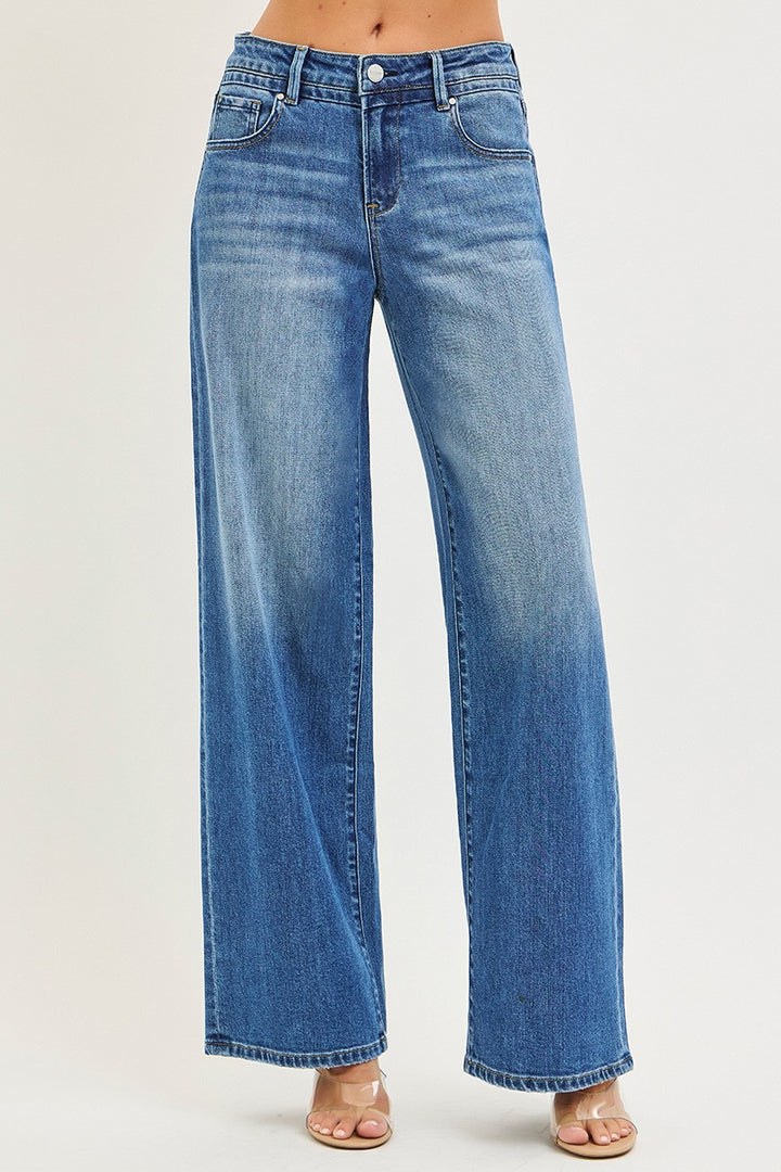Blue jeans on a white background