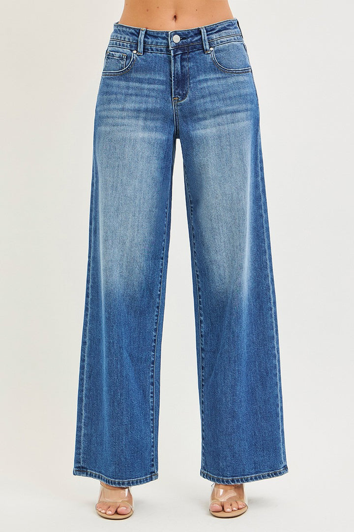 Blue jeans on a white background