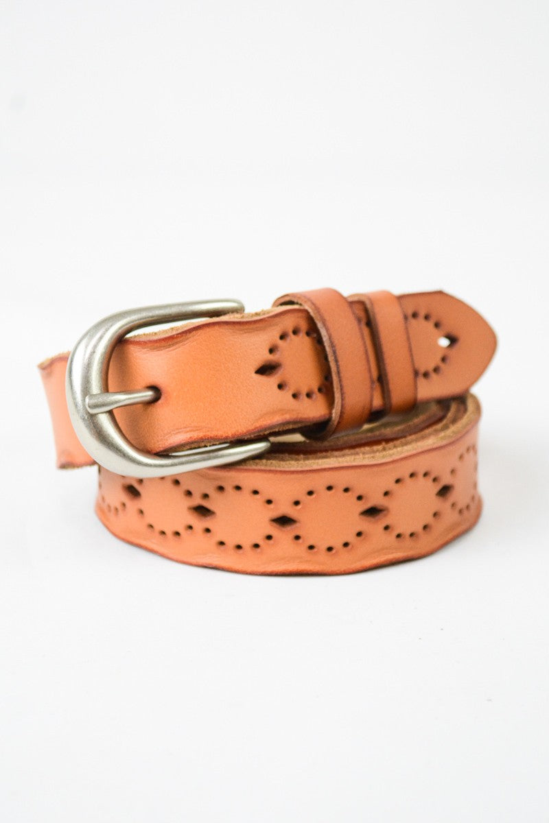 Bohemian 100% Genuine Leather Punched Out Belt