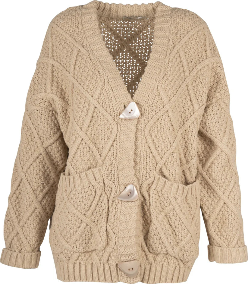 Chunky Knit Cardigan - Beige