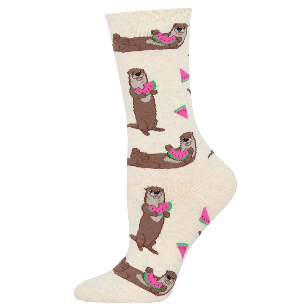 Ladies Ottermelon Socks - Ivory Heather